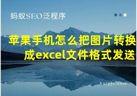 苹果手机怎么把图片转换成excel文件格式发送