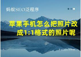 苹果手机怎么把照片改成1:1格式的照片呢