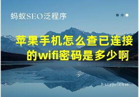 苹果手机怎么查已连接的wifi密码是多少啊