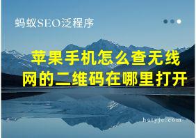 苹果手机怎么查无线网的二维码在哪里打开