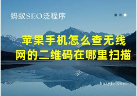 苹果手机怎么查无线网的二维码在哪里扫描