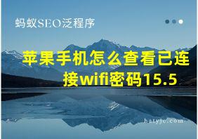 苹果手机怎么查看已连接wifi密码15.5