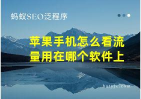 苹果手机怎么看流量用在哪个软件上