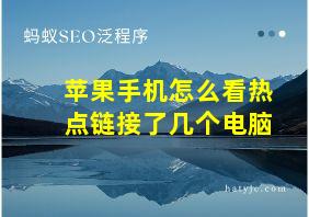 苹果手机怎么看热点链接了几个电脑