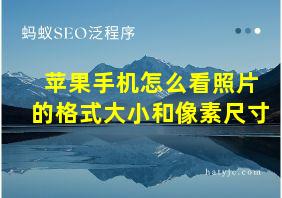 苹果手机怎么看照片的格式大小和像素尺寸