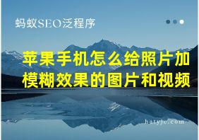 苹果手机怎么给照片加模糊效果的图片和视频