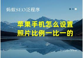 苹果手机怎么设置照片比例一比一的