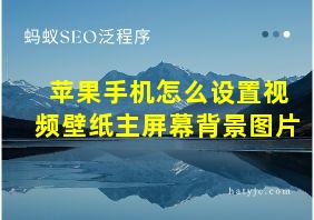 苹果手机怎么设置视频壁纸主屏幕背景图片