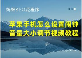 苹果手机怎么设置闹钟音量大小调节视频教程