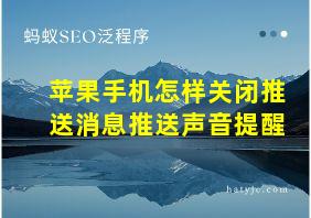 苹果手机怎样关闭推送消息推送声音提醒