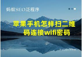 苹果手机怎样扫二维码连接wifi密码