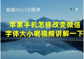 苹果手机怎样改变微信字体大小呢视频讲解一下