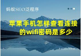 苹果手机怎样查看连接的wifi密码是多少