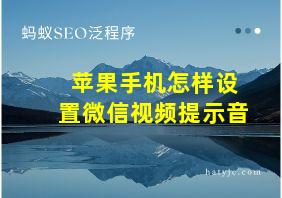 苹果手机怎样设置微信视频提示音