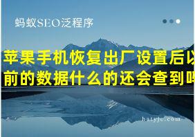 苹果手机恢复出厂设置后以前的数据什么的还会查到吗