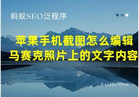 苹果手机截图怎么编辑马赛克照片上的文字内容