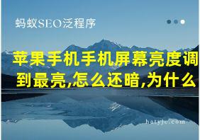 苹果手机手机屏幕亮度调到最亮,怎么还暗,为什么