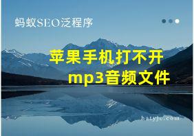 苹果手机打不开mp3音频文件