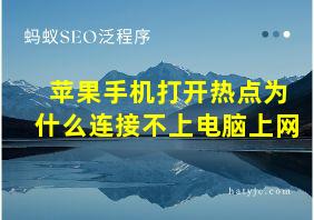 苹果手机打开热点为什么连接不上电脑上网