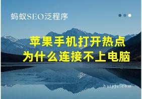 苹果手机打开热点为什么连接不上电脑