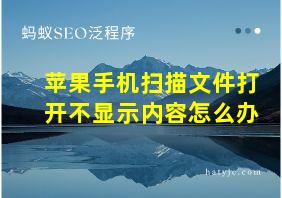 苹果手机扫描文件打开不显示内容怎么办