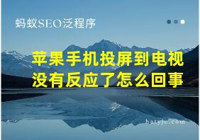 苹果手机投屏到电视没有反应了怎么回事