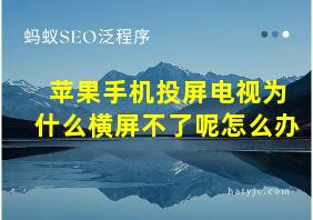 苹果手机投屏电视为什么横屏不了呢怎么办