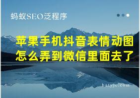 苹果手机抖音表情动图怎么弄到微信里面去了