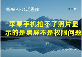 苹果手机拍不了照片显示的是黑屏不是权限问题