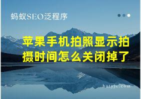 苹果手机拍照显示拍摄时间怎么关闭掉了