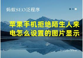 苹果手机拒绝陌生人来电怎么设置的图片显示