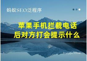 苹果手机拦截电话后对方打会提示什么