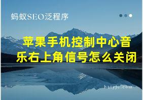 苹果手机控制中心音乐右上角信号怎么关闭