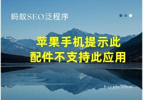 苹果手机提示此配件不支持此应用