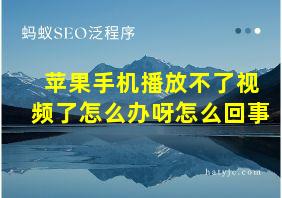 苹果手机播放不了视频了怎么办呀怎么回事