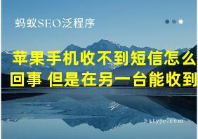 苹果手机收不到短信怎么回事 但是在另一台能收到