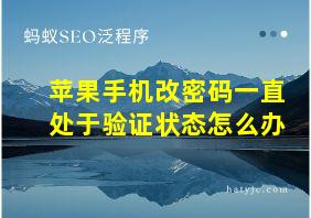 苹果手机改密码一直处于验证状态怎么办