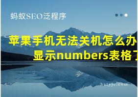 苹果手机无法关机怎么办显示numbers表格了