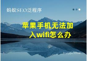 苹果手机无法加入wifi怎么办