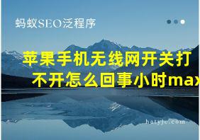 苹果手机无线网开关打不开怎么回事小时max