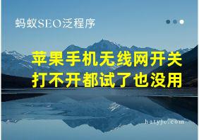 苹果手机无线网开关打不开都试了也没用