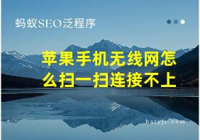 苹果手机无线网怎么扫一扫连接不上