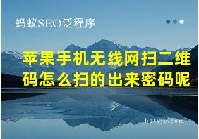 苹果手机无线网扫二维码怎么扫的出来密码呢