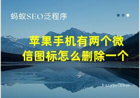 苹果手机有两个微信图标怎么删除一个