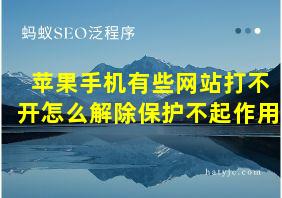 苹果手机有些网站打不开怎么解除保护不起作用