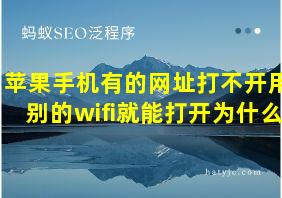 苹果手机有的网址打不开用别的wifi就能打开为什么