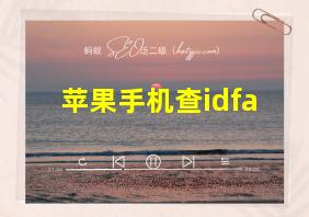 苹果手机查idfa