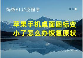 苹果手机桌面图标变小了怎么办恢复原状