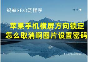 苹果手机横屏方向锁定怎么取消啊图片设置密码