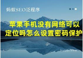 苹果手机没有网络可以定位吗怎么设置密码保护